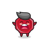 cute sealing wax mascot with a yawn expression vector