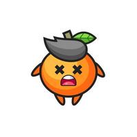 the dead mandarin orange mascot character vector