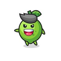 lime cartoon with very excited pose vector