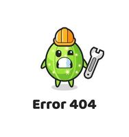 error 404 con la linda mascota de cactus vector