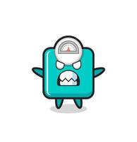 wrathful expression of the weight scale mascot character vector