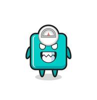 evil expression of the weight scale cute mascot character vector