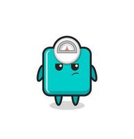 cute weight scale character with suspicious expression vector