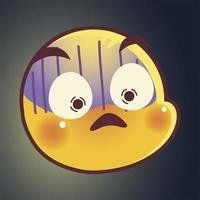 funny emoji, scared emoticon face expression social media vector