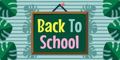 Back to school with school items and elements vector