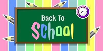 Back to school with school items and elements vector