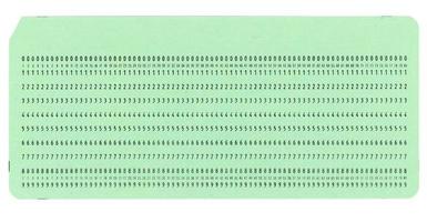 Punched card for programming photo