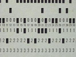 Green punched card for programming photo