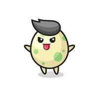 naughty spotted egg character in mocking pose vector