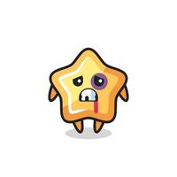 injured star character with a bruised face vector