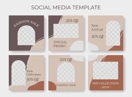 Editable social media post template. Square banner for promotion. vector