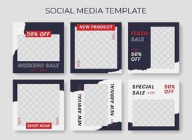 Editable social media post template. Square banner for promotion. vector