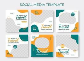 Editable social media post template. Square banner for promotion. vector