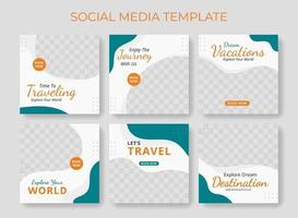 Editable social media post template. Square banner for promotion. vector