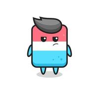 cute eraser character with suspicious expression vector