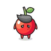 the lazy gesture of cherry cartoon character vector