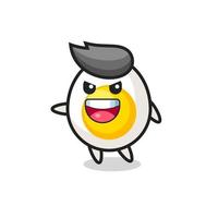 evil expression of the boiled egg cute mascot character vector