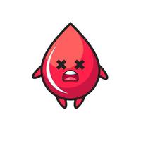 the dead blood drop mascot character vector