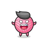 illustration of evil yarn ball mascot character vector