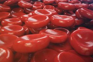 Ilustración 3d de glóbulos rojos foto