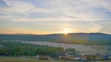 Sunrise sky view from the hill in Olkhon Island Russia photo