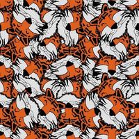 Tiger pattern. Seamless vector pattern with doodle tiger icons.