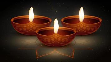lumière de diwali brûlant pour une célébration video