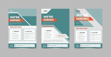 We are hiring flyer design template bundle vector