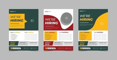 We are hiring flyer design template bundle vector