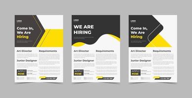 We are hiring flyer design template bundle vector