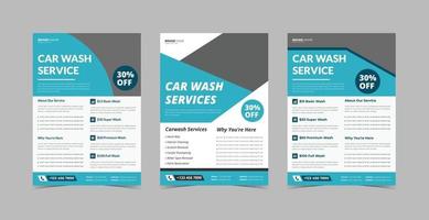 Car wash flyer design template bundle vector