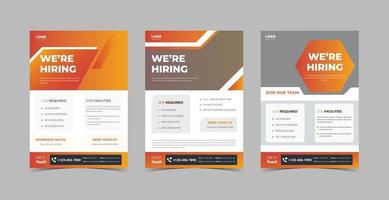 We are hiring flyer design template bundle vector