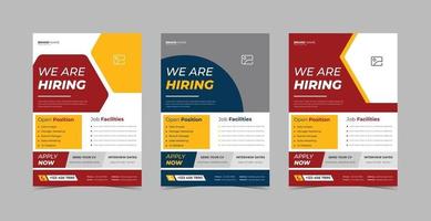 We are hiring flyer design template bundle vector