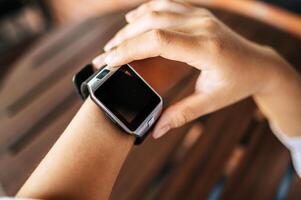 Smart watch on the wrist photo