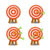 3d vector illustration of target arrow set