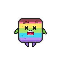 the dead rainbow cake mascot character vector
