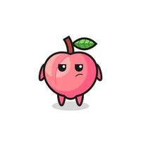 cute peach character with suspicious expression vector