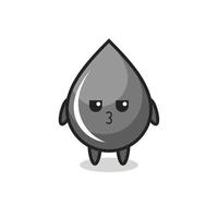 the bored expression of cute oil drop characters vector