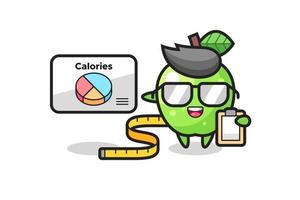 Illustration of green apple mascot as a dietitian vector