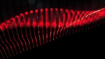Abstract seamless loop of mesh glowing red dot digital wave video