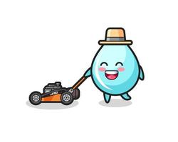 illustration of the water drop character using lawn mower vector