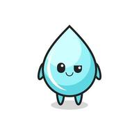 water drop cartoon with an arrogant expression