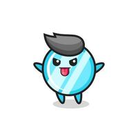 naughty mirror character in mocking pose vector