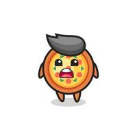 pizza illustration with apologizing expression, saying I am sorry vector