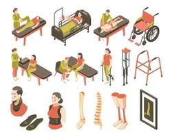 Orthopedics Clinic Isometric Recolor Icon Set vector