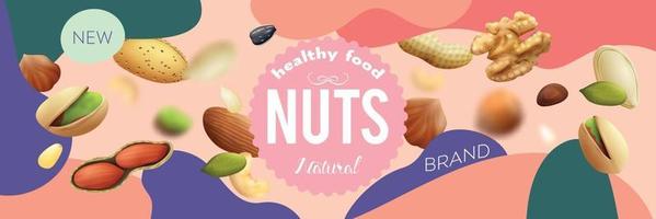 Realistic Nuts Poster vector