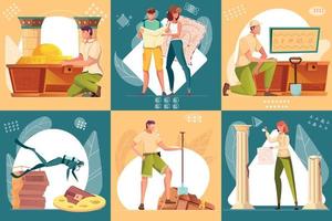 Treasure Hunt Composition Set vector