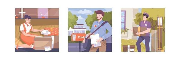 Mail Post Square Compositions vector