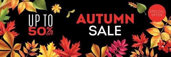 Autumn Sale Discount Poster vector