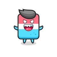 illustration of evil eraser mascot character vector